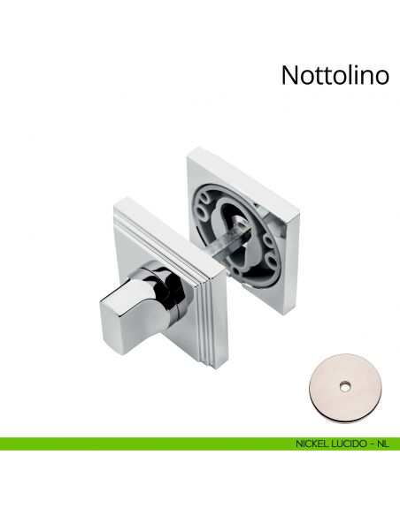 Nottolino per porta 016 Linea Calì con rosetta quadrata nickel lucido