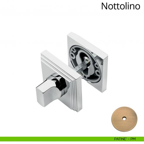 Nottolino per porta 016 Linea Calì con rosetta quadrata patinè