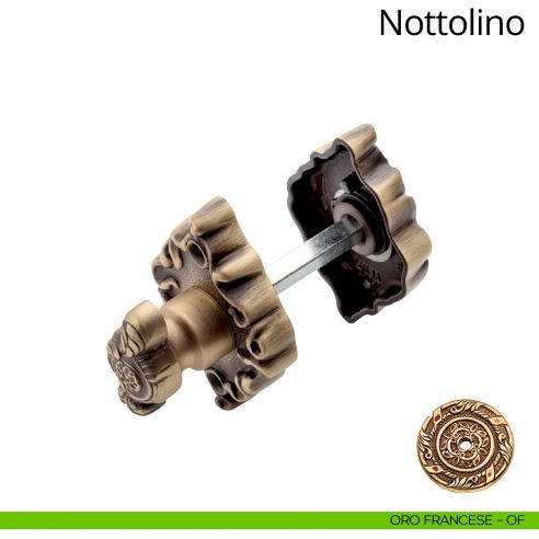 Nottolino per porta 018 Linea Calì con rosetta sagomata oro francese