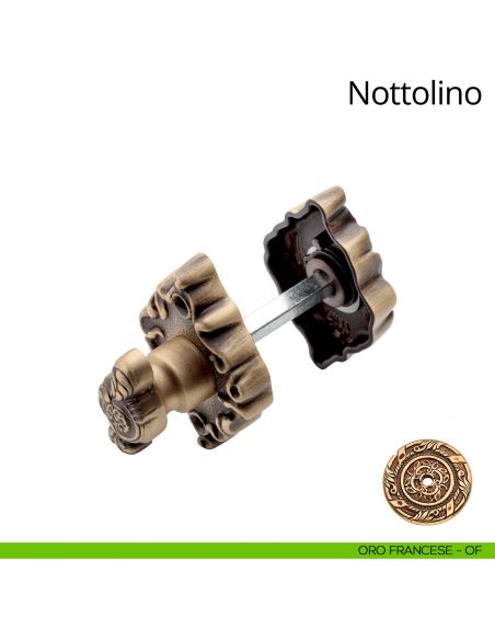 Nottolino per porta 018 Linea Calì con rosetta sagomata oro francese