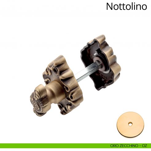 Nottolino per porta 018 Linea Calì con rosetta sagomata oro zecchino