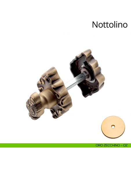Nottolino per porta 018 Linea Calì con rosetta sagomata oro zecchino