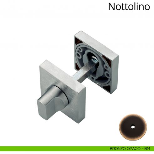 Nottolino per porta 019 Linea Calì con rosetta quadrata bronzo opaco