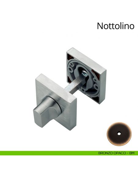 Nottolino per porta 019 Linea Calì con rosetta quadrata bronzo opaco