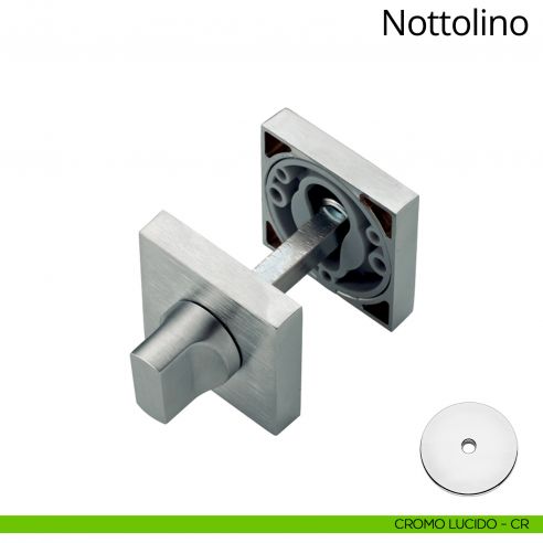 Nottolino per porta 019 Linea Calì con rosetta quadrata cromo lucido