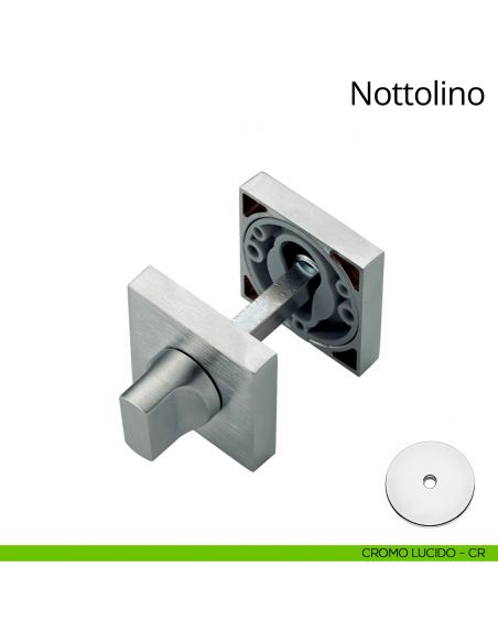 Nottolino per porta 019 Linea Calì con rosetta quadrata cromo lucido