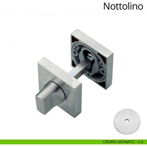 Nottolino per porta 019 Linea Calì con rosetta quadrata cromo satinato