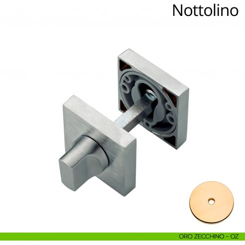 Nottolino per porta 019 Linea Calì con rosetta quadrata oro zecchino