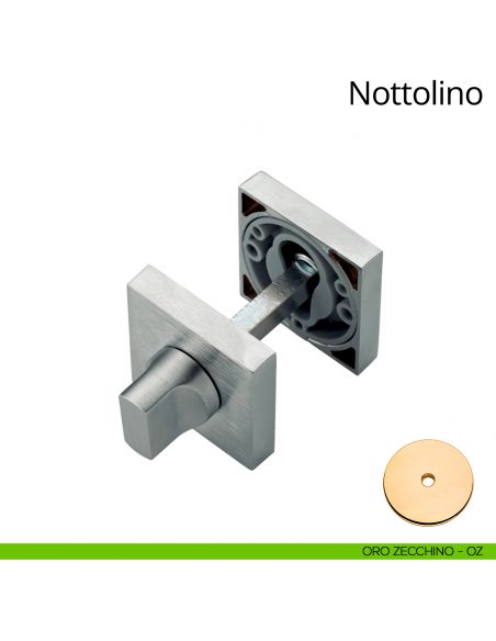 Nottolino per porta 019 Linea Calì con rosetta quadrata oro zecchino