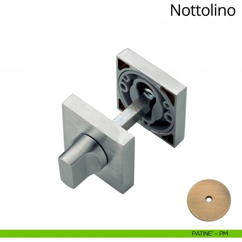Nottolino per porta 019 Linea Calì con rosetta quadrata patinè