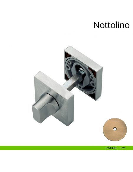 Nottolino per porta 019 Linea Calì con rosetta quadrata patinè