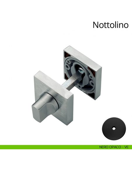 Nottolino per porta 019 Linea Calì con rosetta quadrata nero opaco
