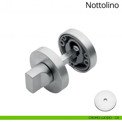 Nottolino per porta 023 Linea Calì con rosetta tonda cromo lucido