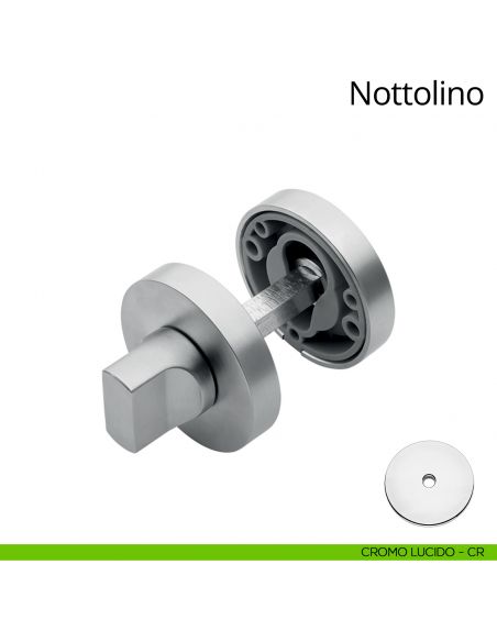 Nottolino per porta 023 Linea Calì con rosetta tonda cromo lucido