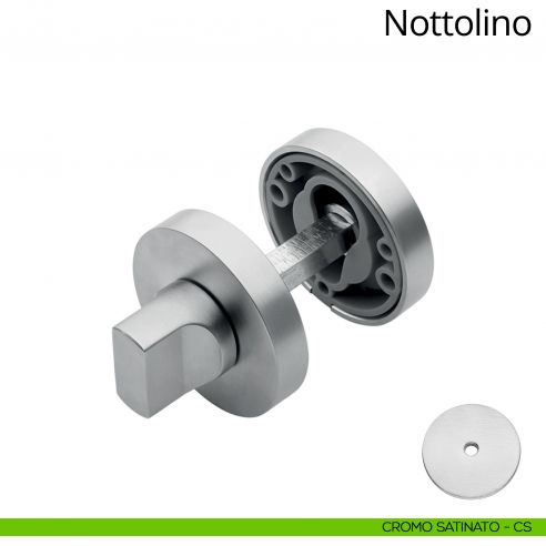 Nottolino per porta 023 Linea Calì con rosetta tonda cromo satinato
