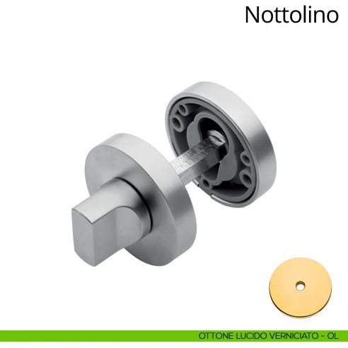 Nottolino per porta 023 Linea Calì con rosetta tonda ottone lucido verniciato