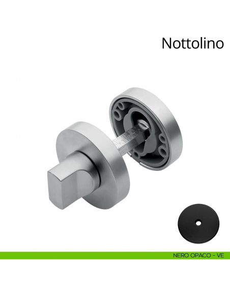 Nottolino per porta 023 Linea Calì con rosetta tonda nero opaco