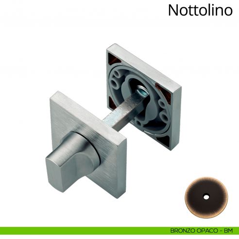 Nottolino per porta 024 Linea Calì con rosetta quadrata bassa bronzo opaco