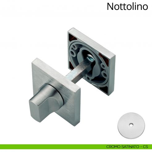 Nottolino per porta 024 Linea Calì con rosetta quadrata bassa cromo satinato