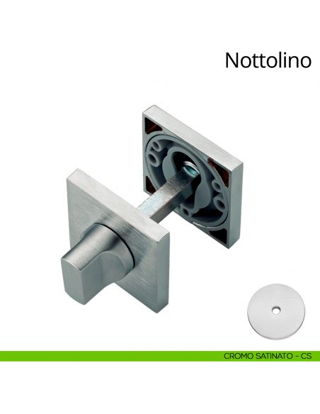 Nottolino per porta 024 Linea Calì con rosetta quadrata bassa cromo satinato