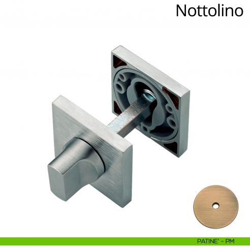 Nottolino per porta 024 Linea Calì con rosetta quadrata bassa patinè