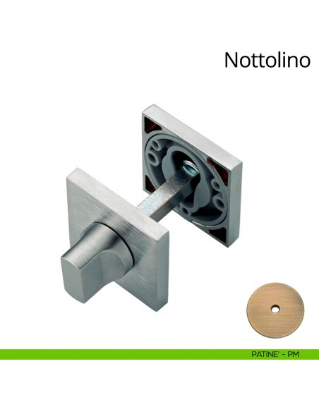 Nottolino per porta 024 Linea Calì con rosetta quadrata bassa patinè