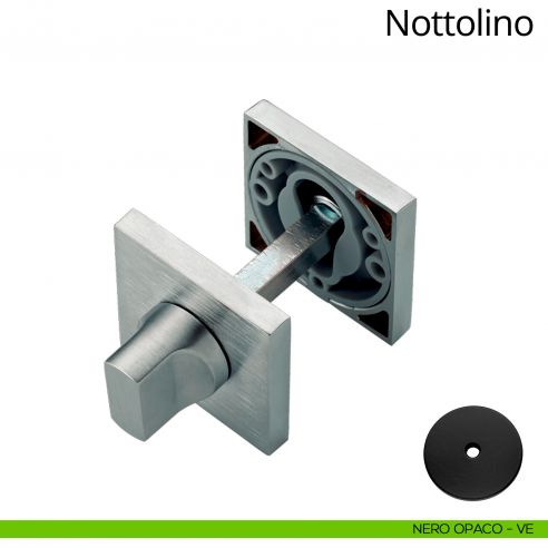 Nottolino per porta 024 Linea Calì con rosetta quadrata bassa nero opaco