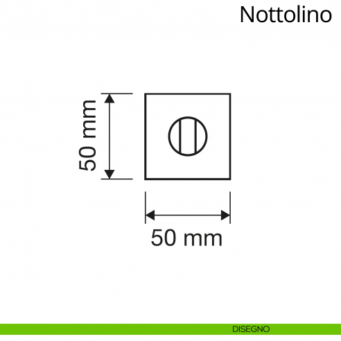 Nottolino per porta 024 Linea Calì con rosetta quadrata bassa disegno