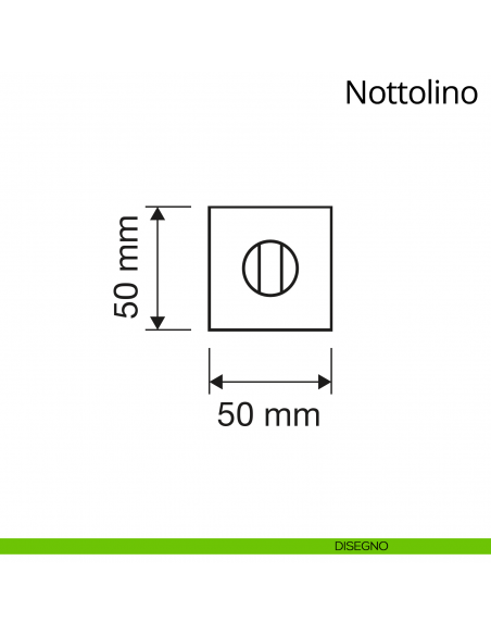 Nottolino per porta 024 Linea Calì con rosetta quadrata bassa disegno