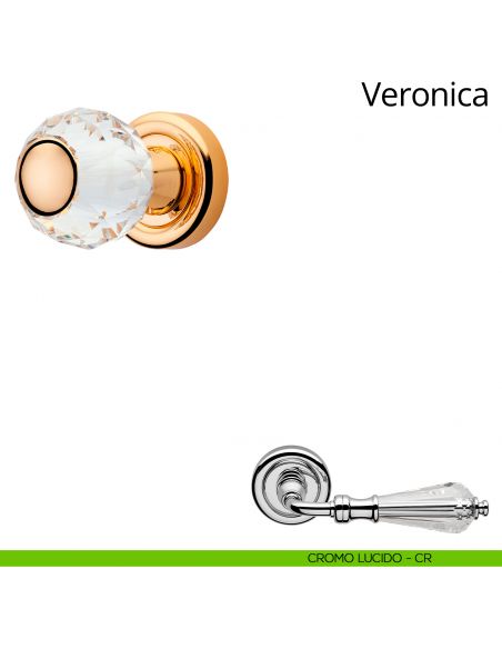 Pomolo Swarovski per porta girevole Veronica Linea Calì cromo lucido