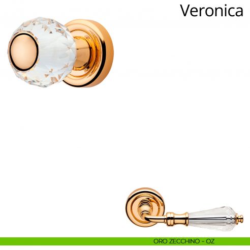 Pomolo Swarovski per porta girevole Veronica Linea Calì oro zecchino