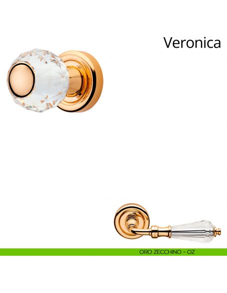 Pomolo Swarovski per porta girevole Veronica Linea Calì oro zecchino