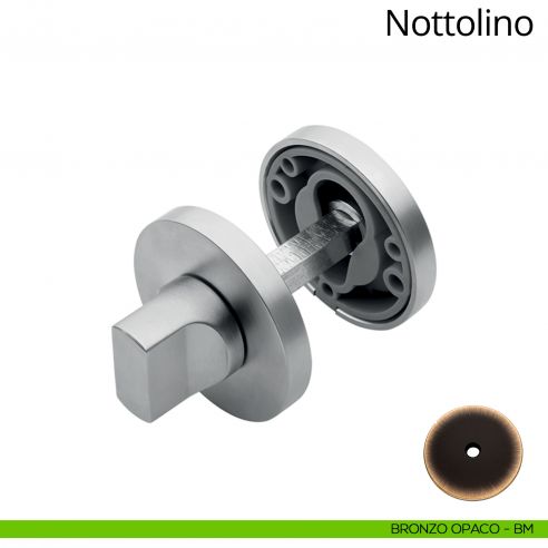 Nottolino per porta 025 Linea Calì con rosetta tonda bassa bronzo opaco