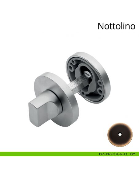Nottolino per porta 025 Linea Calì con rosetta tonda bassa bronzo opaco
