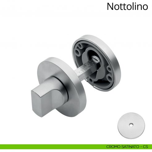Nottolino per porta 025 Linea Calì con rosetta tonda bassa cromo satinato