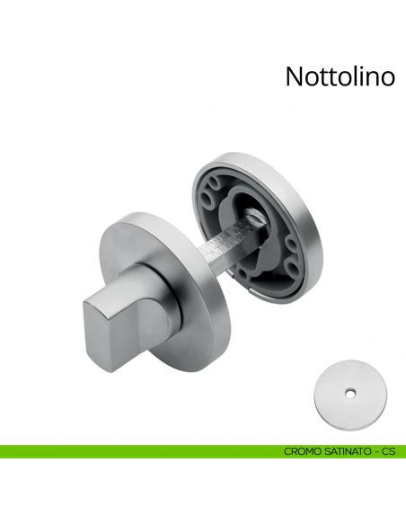 Nottolino per porta 025 Linea Calì con rosetta tonda bassa cromo satinato