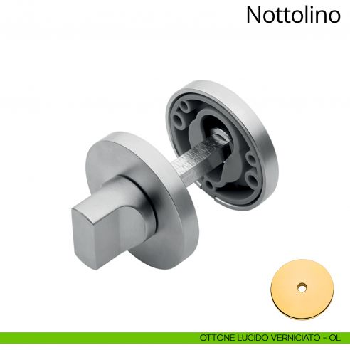 Nottolino per porta 025 Linea Calì con rosetta tonda bassa ottone lucido verniciato
