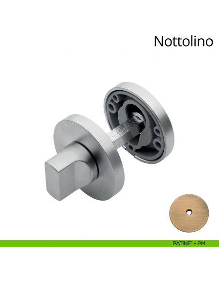 Nottolino per porta 025 Linea Calì con rosetta tonda bassa patinè