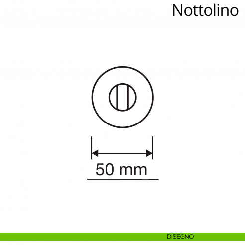 Nottolino per porta 025 Linea Calì con rosetta tonda bassa disegno