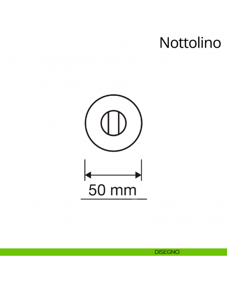Nottolino per porta 025 Linea Calì con rosetta tonda bassa disegno