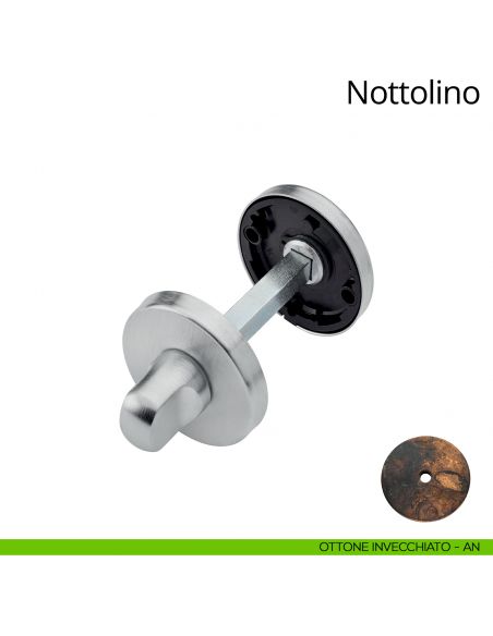 Nottolino per porta 027 Linea Calì con rosetta tonda ottone invecchiato