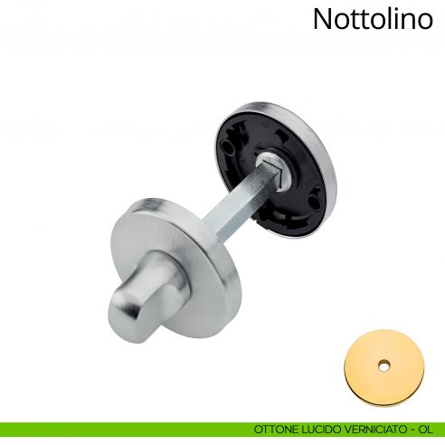 Nottolino per porta 027 Linea Calì con rosetta tonda ottone lucido verniciato