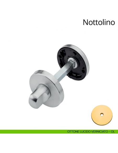 Nottolino per porta 027 Linea Calì con rosetta tonda ottone lucido verniciato