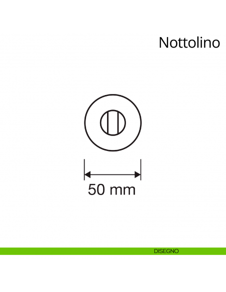 Nottolino per porta 027 Linea Calì con rosetta tonda disegno
