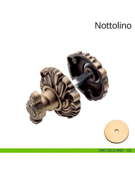 Nottolino per porta 078 Linea Calì con rosetta sagomata oro zecchino