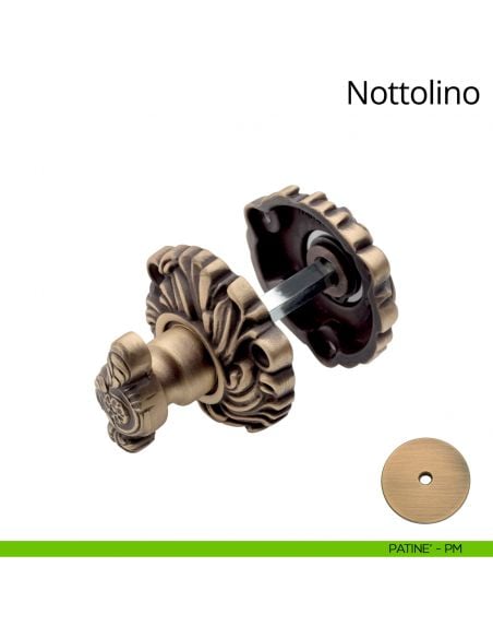 Nottolino per porta 078 Linea Calì con rosetta sagomata patinè