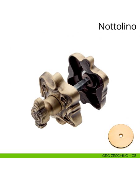 Nottolino per porta 091 Linea Calì con rosetta sagomata oro zecchino