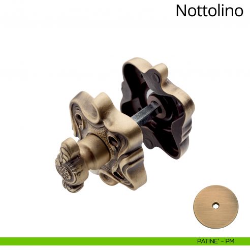 Nottolino per porta 091 Linea Calì con rosetta sagomata patinè
