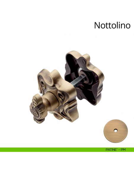 Nottolino per porta 091 Linea Calì con rosetta sagomata patinè