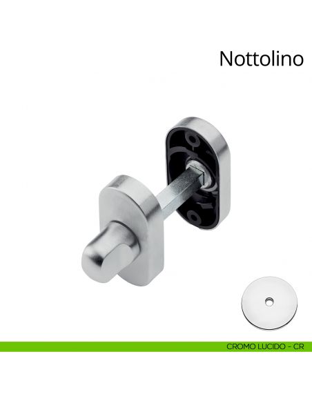 Nottolino per porta 096 Linea Calì con rosetta ovale cromo lucido